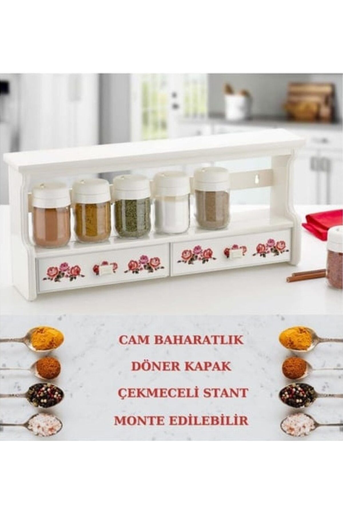 Lüks 7'li Çekmeceli Baharat Seti