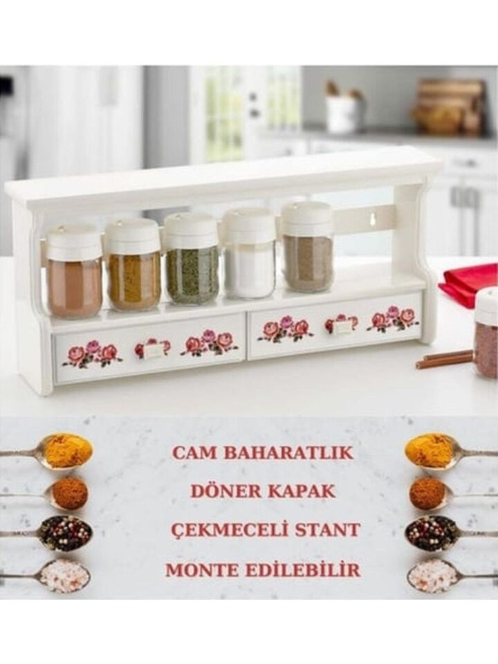 Özmet Lüks 7'li Çekmeceli Baharat Seti