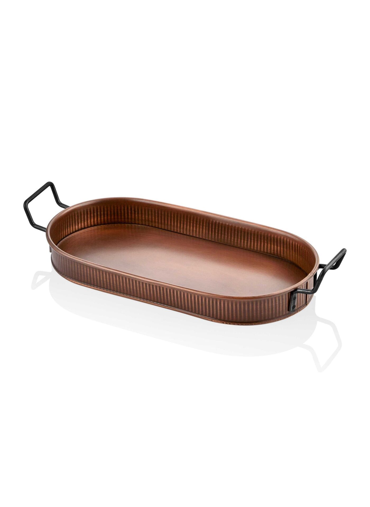 The Mia Galvaniz Tepsi  66x32 cm BAKIR KAPLAMA