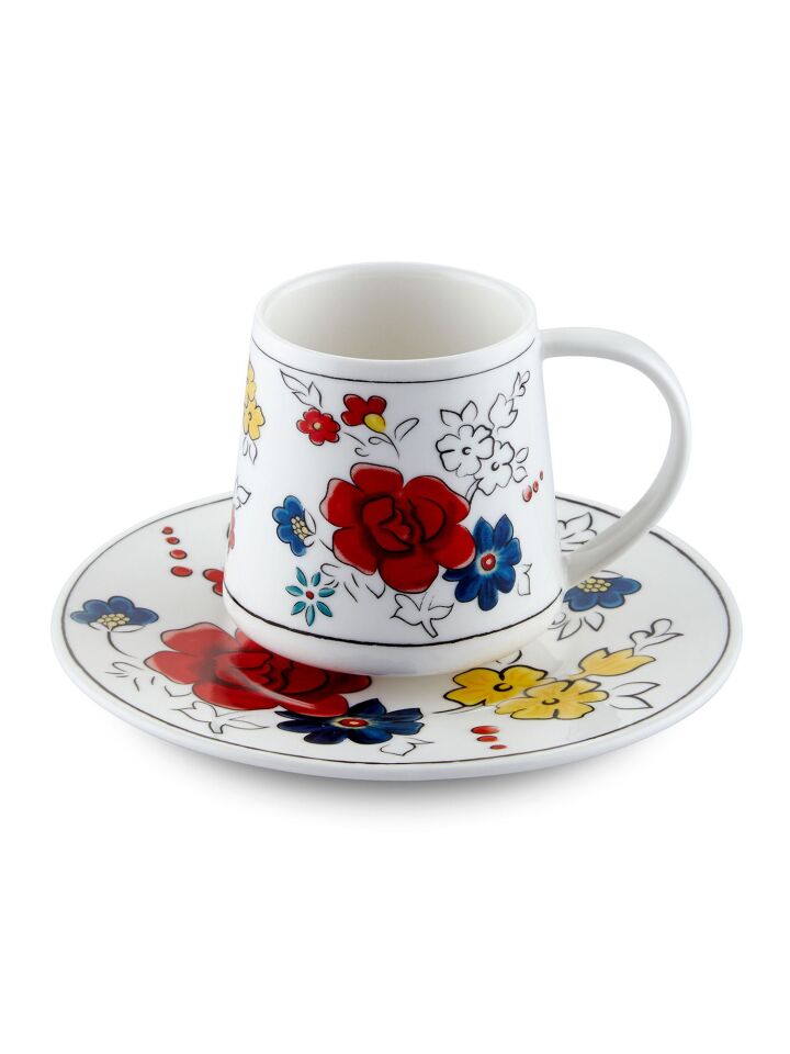 The Mia  Azul Türk Kahvesi Fincanı Tek Kişilik 100 cc THE MİA  Fiore Türk Kahvesi Fincanı Tek Kişilik CUP43 100cc