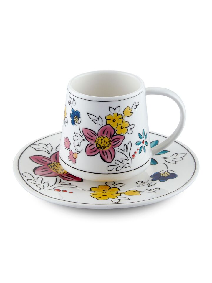 The Mia  Azul Türk Kahvesi Fincanı Tek Kişilik 100 cc THE MİA Fiore Türk Kahvesi Fincanı Tek Kişilik CUP44 100cc
