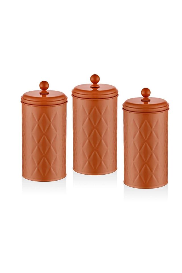 The Mia Prizma Çay Şeker Kahve Kavanozu Terracota 1,20 Lt TERRACOTA