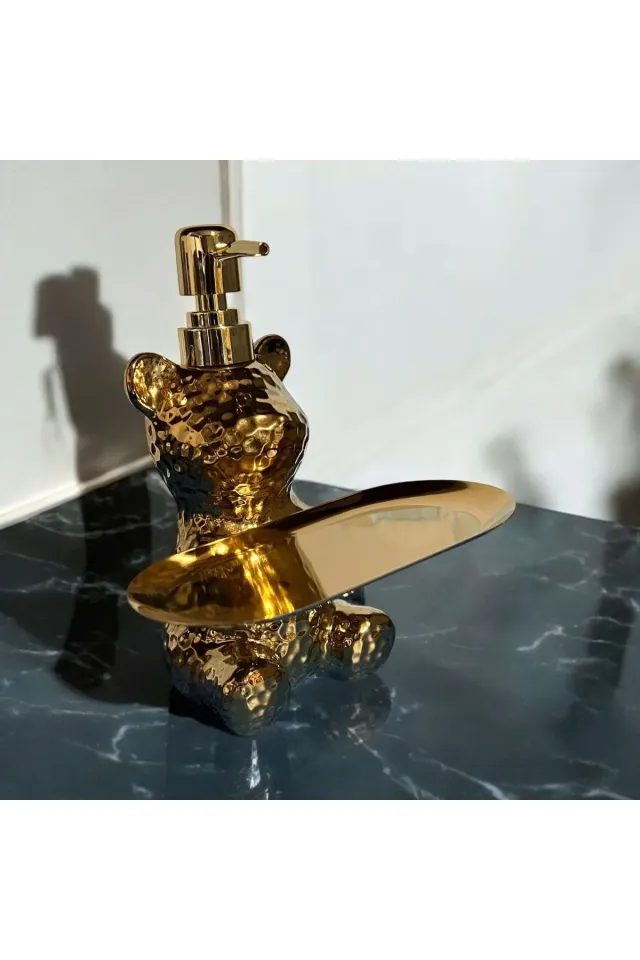Krd Home Porselen Stantlı Sıvı Sabunluk GOLD