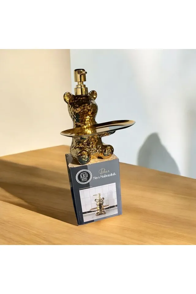Krd Home Porselen Stantlı Sıvı Sabunluk GOLD