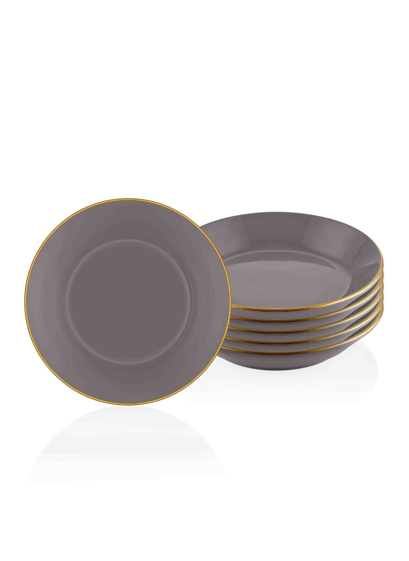 The Mia Basic Yemek Tabağı 6 Lı Set  - 20cm GRİ
