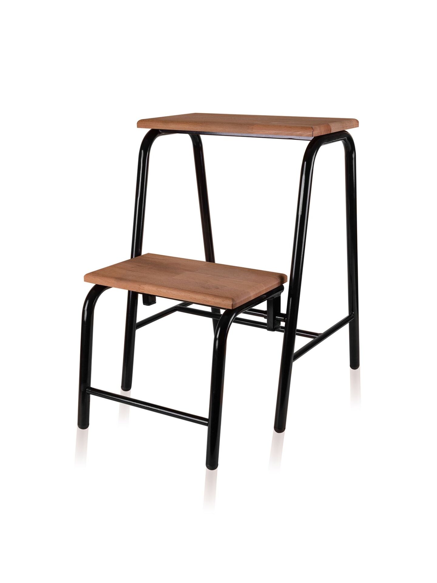 The Mia Ahşap 2 Basamaklı Tabure Merdiven SİYAH