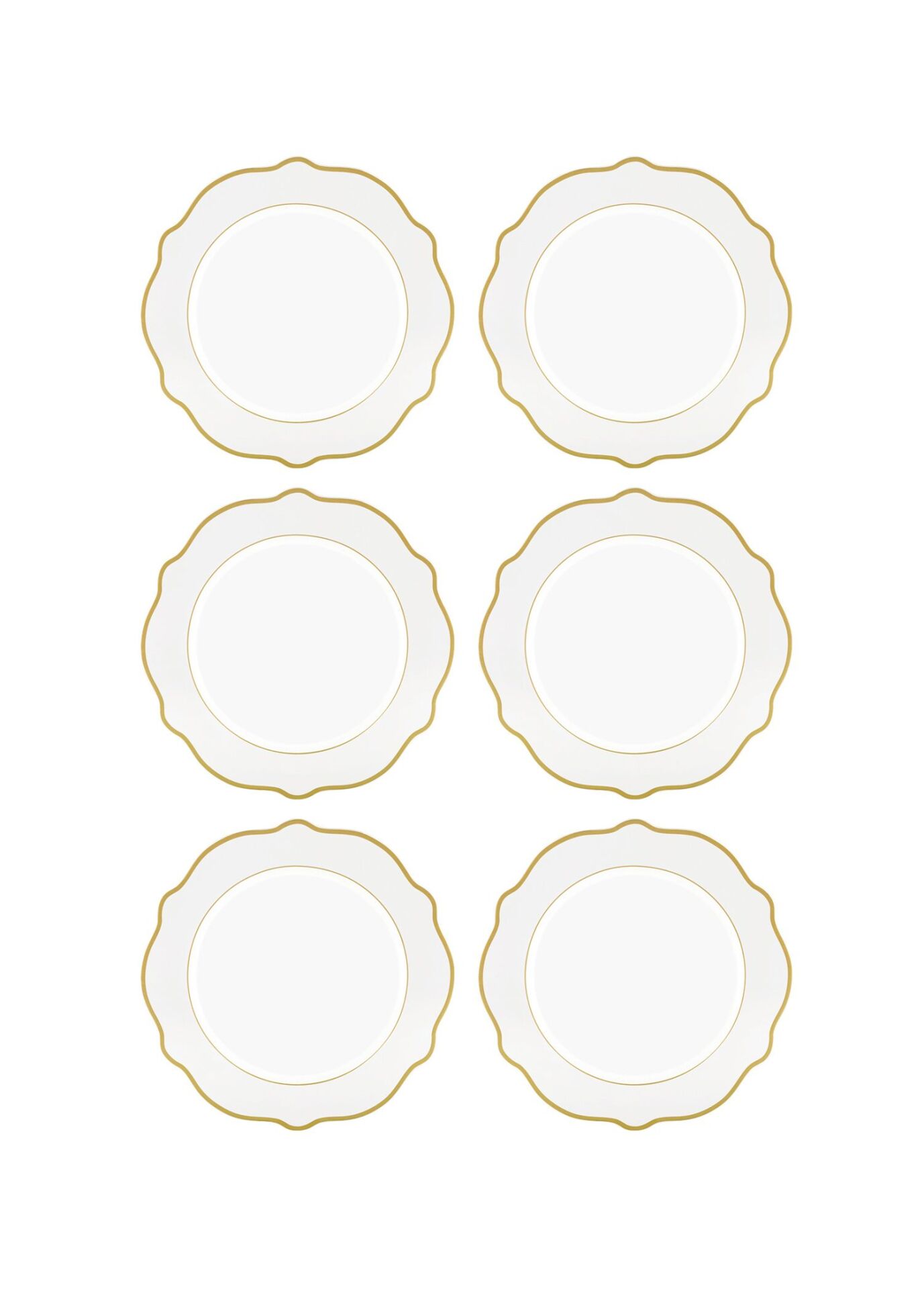 The Mia Jaswely Pasta Tabağı 6 Parça  21 Cm BEYAZ