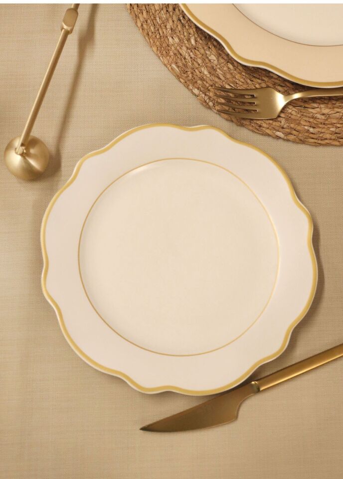 The Mia Jaswely Pasta Tabağı 6 Parça  21 Cm BEYAZ
