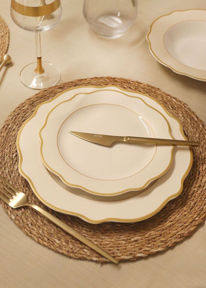 The Mia Jaswely Pasta Tabağı 6 Parça  21 Cm BEYAZ
