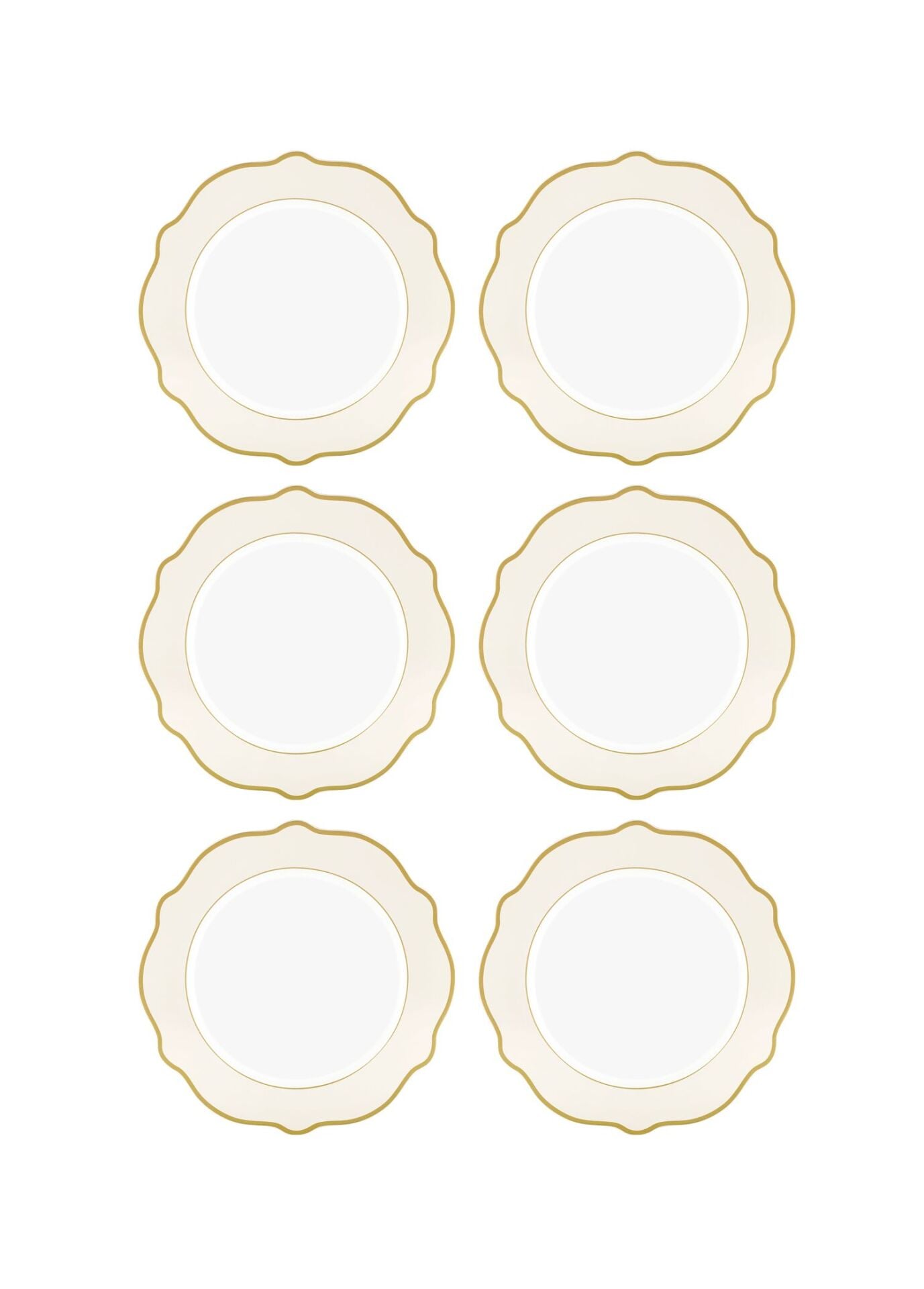 The Mia Jaswely Pasta Tabağı 6 Parça  21 Cm KREM