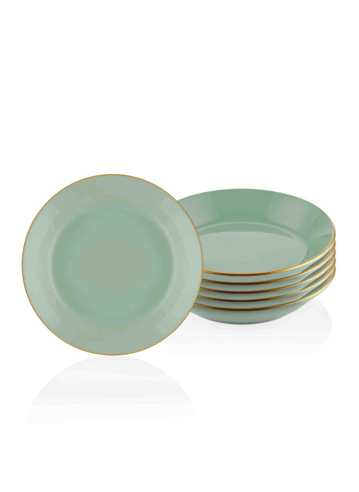 The Mia Basic Yemek Tabağı 6 Lı Set  - 20cm YEŞİL