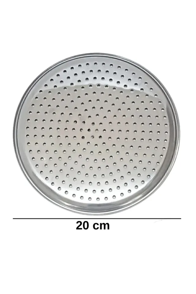 Abant Lüks Paslanmaz Çelik Pizza Lahmacun Tepsisi 6 Farklı Boy 20 CM