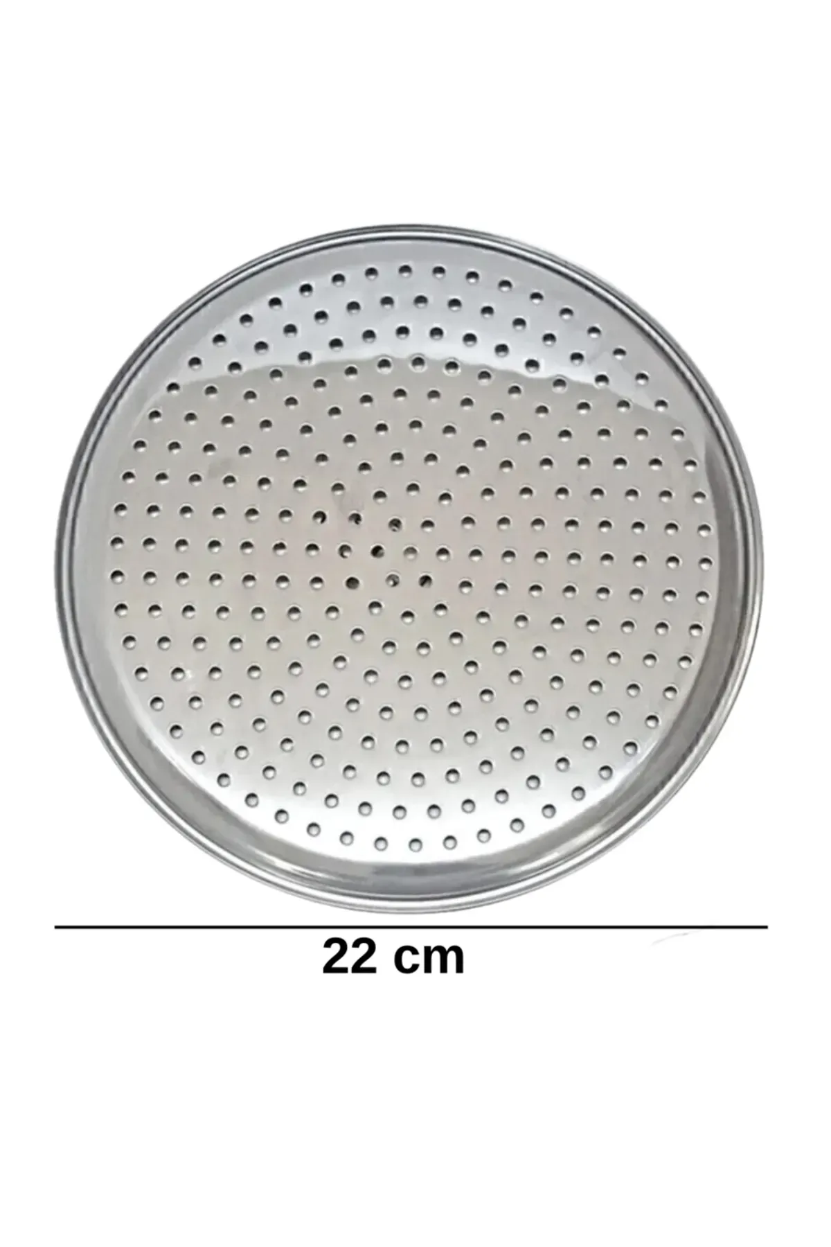 Abant Lüks Paslanmaz Çelik Pizza Lahmacun Tepsisi 6 Farklı Boy 22 CM