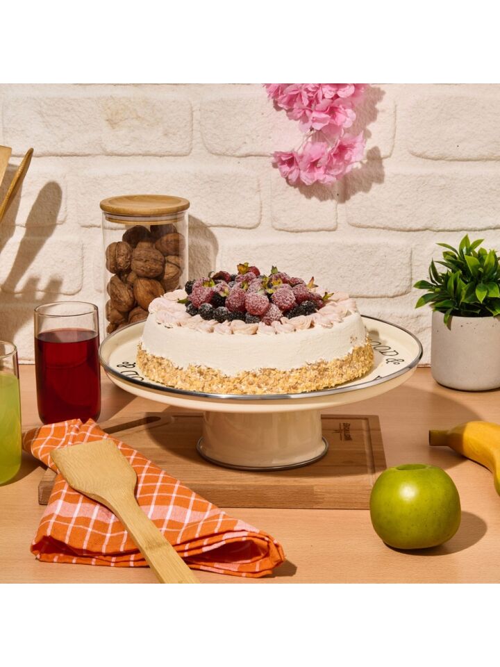 Mien Emaye Kek Standı 11X31 Cm BEYAZ