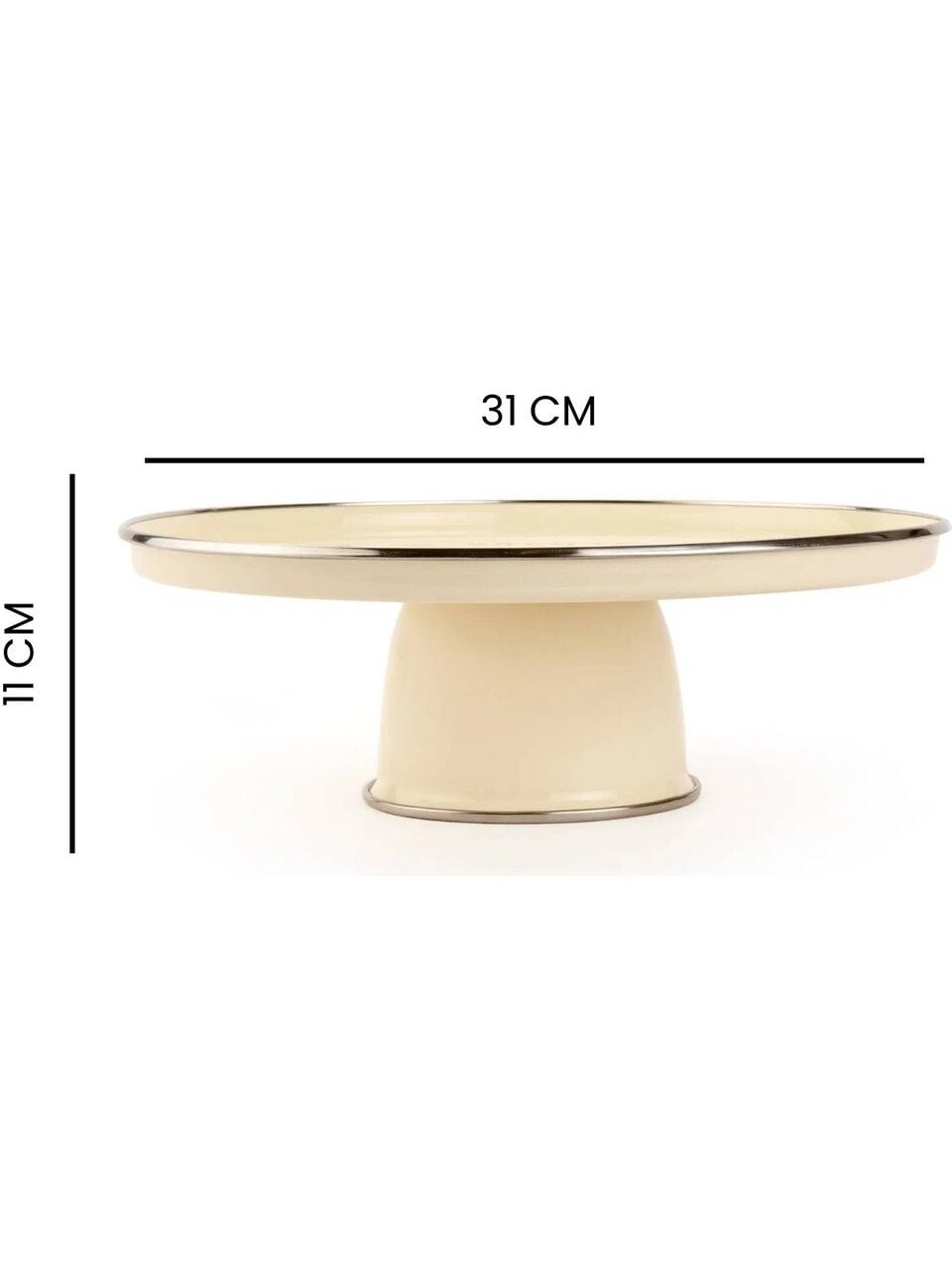 Mien Emaye Kek Standı 11X31 Cm BEYAZ