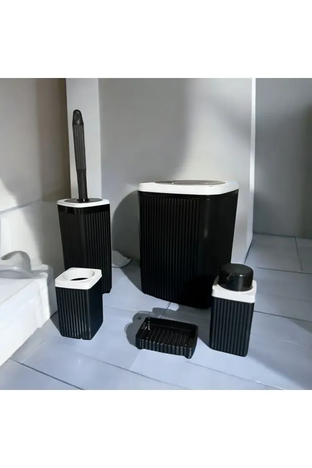 Akrilik 5 Li Banyo Seti SİYAH