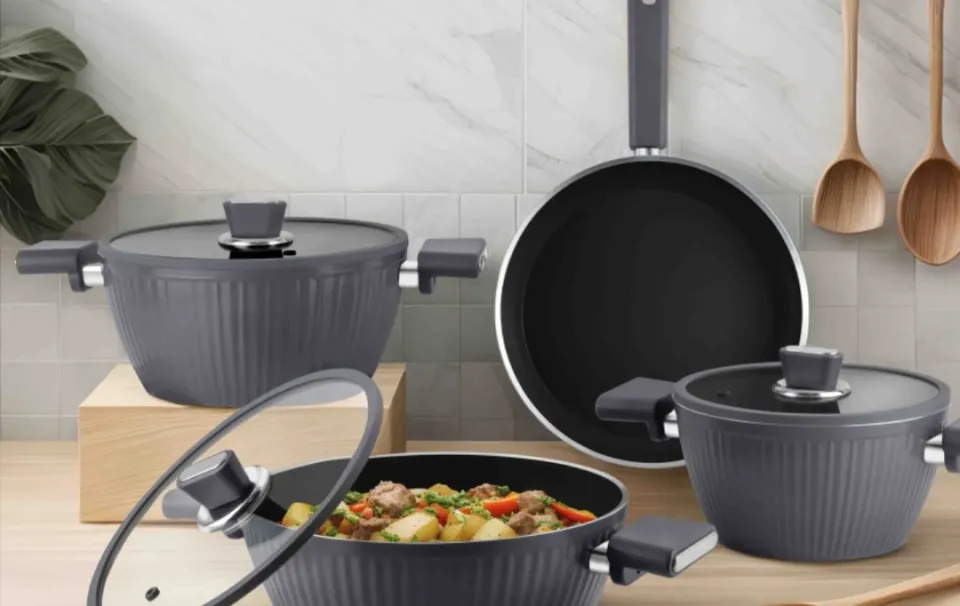Arow Giallo Granit Tencere Seti GRİ