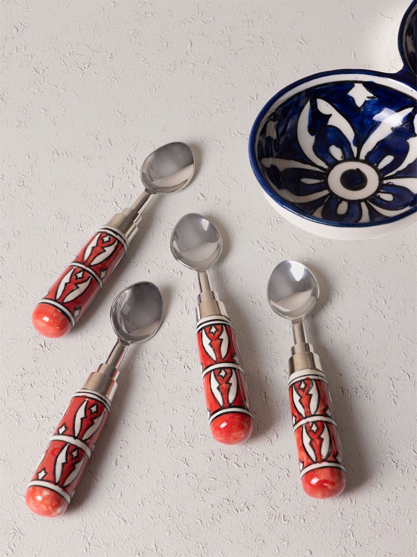 The Mia Corallo Dondurma Kaşığı 4 lü Set KIRMIZI