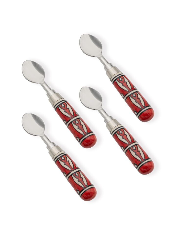 The Mia Corallo Dondurma Kaşığı 4 lü Set KIRMIZI