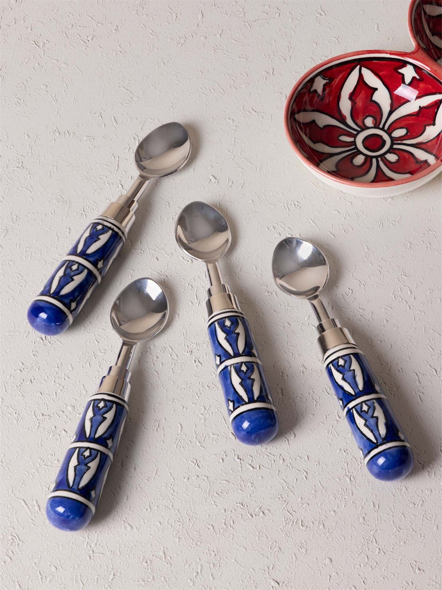 The Mia Corallo Dondurma Kaşığı 4 lü Set MAVİ