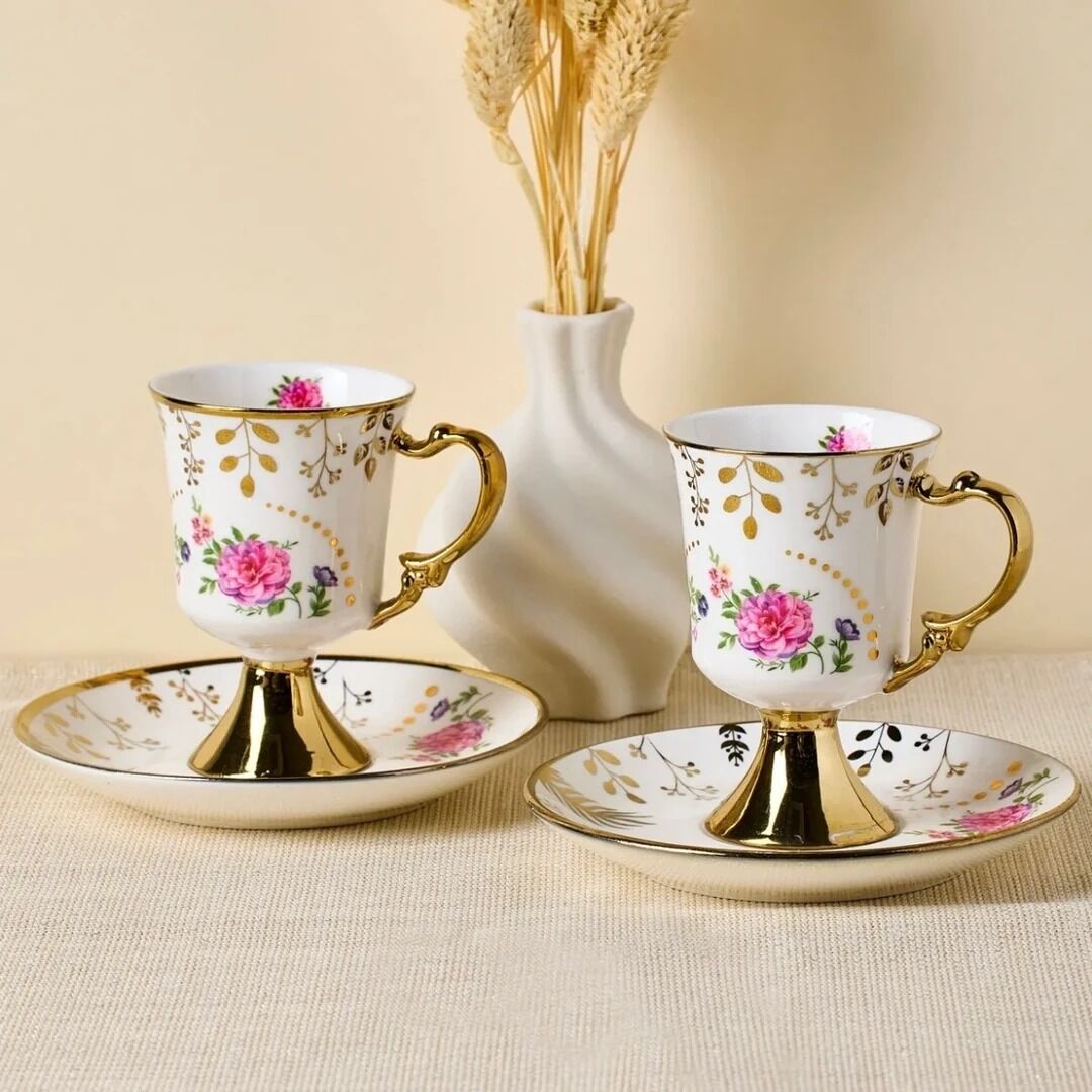 Perotti Porselen English Sachet 2 Kişilik Kahve Fincanı