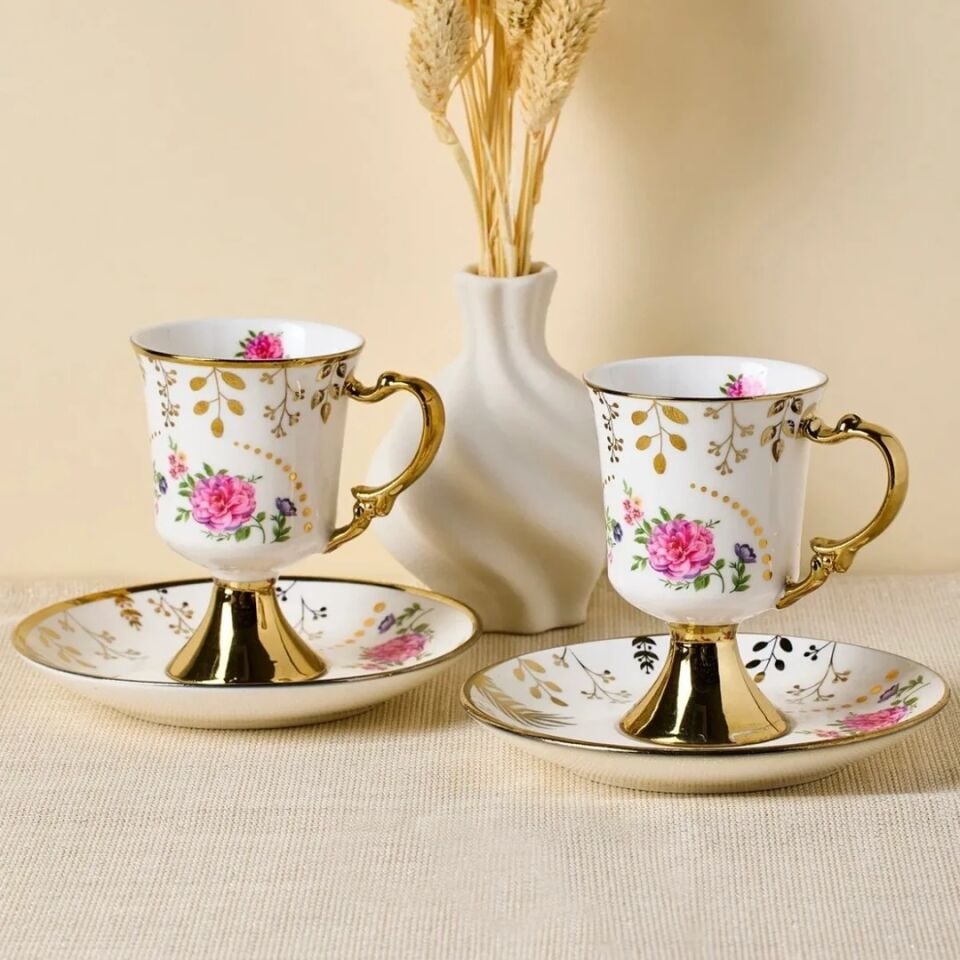 Perotti Porselen English Sachet 2 Kişilik Kahve Fincanı