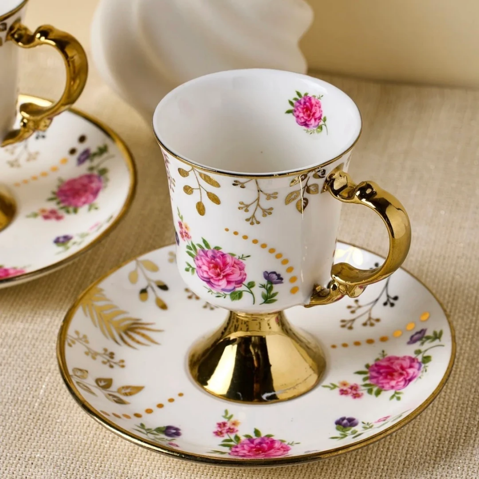 Perotti Porselen English Sachet 2 Kişilik Kahve Fincanı