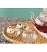Perotti Bowy Line 6'lı Çift Cidarlı Cam Sosluk Reçellik Drajelik Lokumluk Kase 6,1x3,5 cm