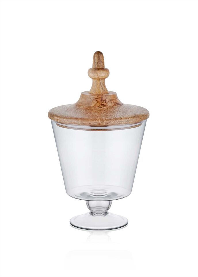 The Mia Madera Ayaklı Kurabiye,Kek,Meyve Kavanozu 33x19x19 cm