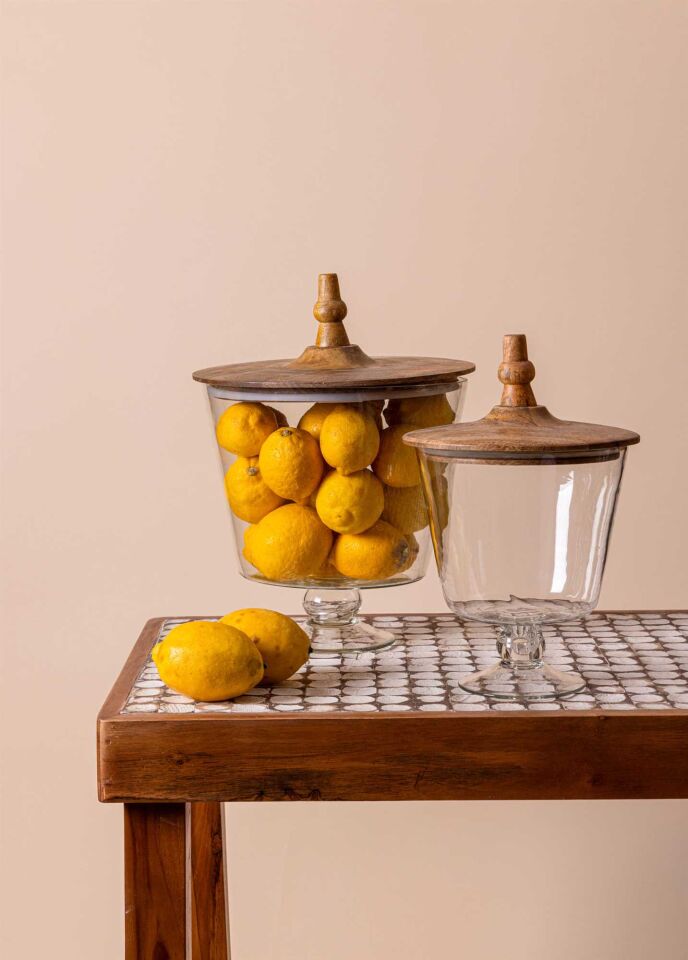 The Mia Madera Ayaklı Kurabiye Kavanozu 36x26x25 cm