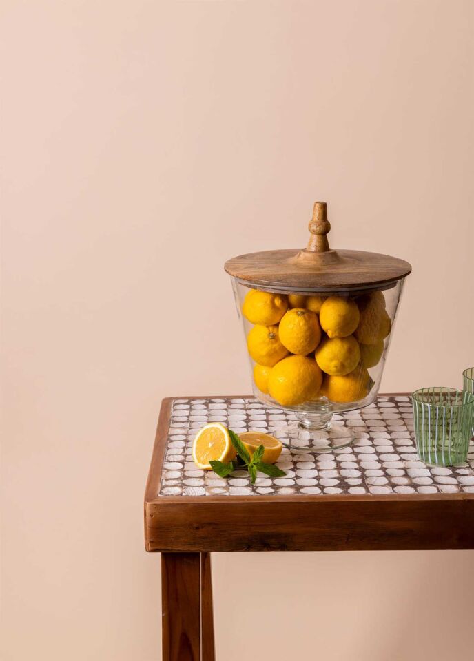 The Mia Madera Ayaklı Kurabiye Kavanozu 36x26x25 cm