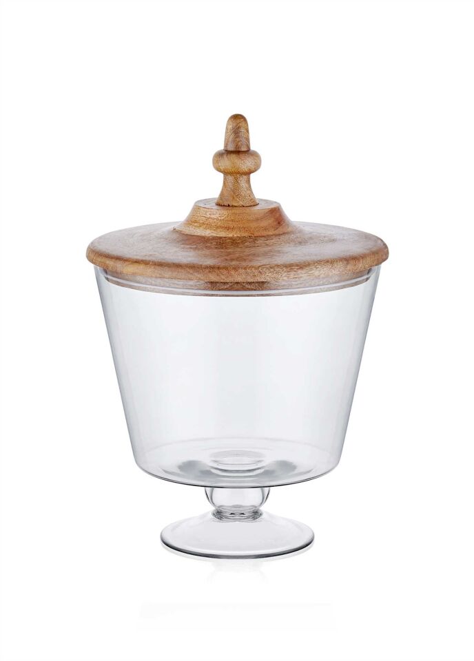 The Mia Madera Ayaklı Kurabiye Kavanozu 36x26x25 cm