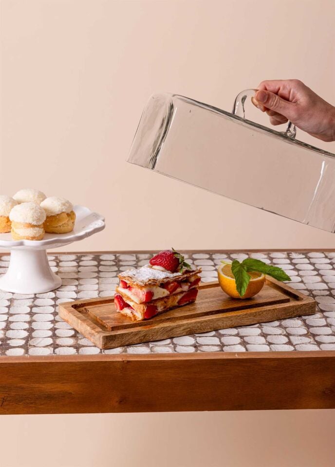 The Mia Madera Kek Saklama Fanusu 15x32x14 cm