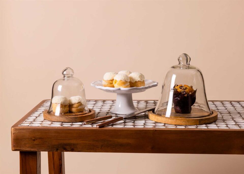 The Mia Madera Kek Saklama Fanusu 15x16x16 cm