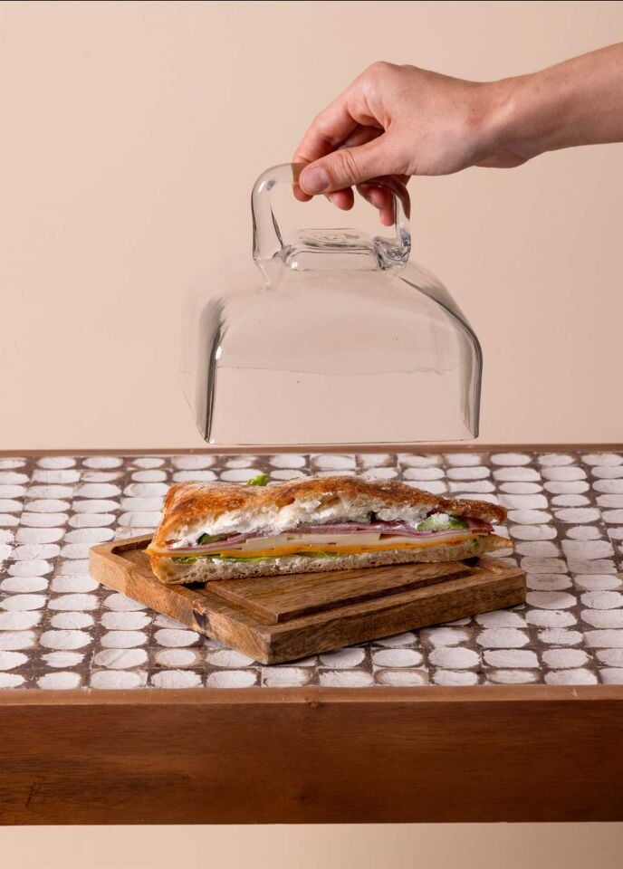 The Mia Madera Dikdörtgen Kek Saklama Fanusu 13x17x17 cm