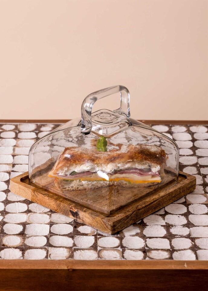 The Mia Madera Dikdörtgen Kek Saklama Fanusu 13x17x17 cm