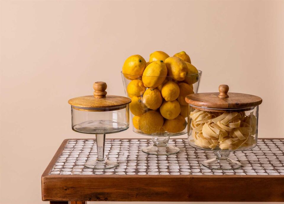 The Mia Madera Ayaklı Kurabiye Kavanozu 24x20x20 cm