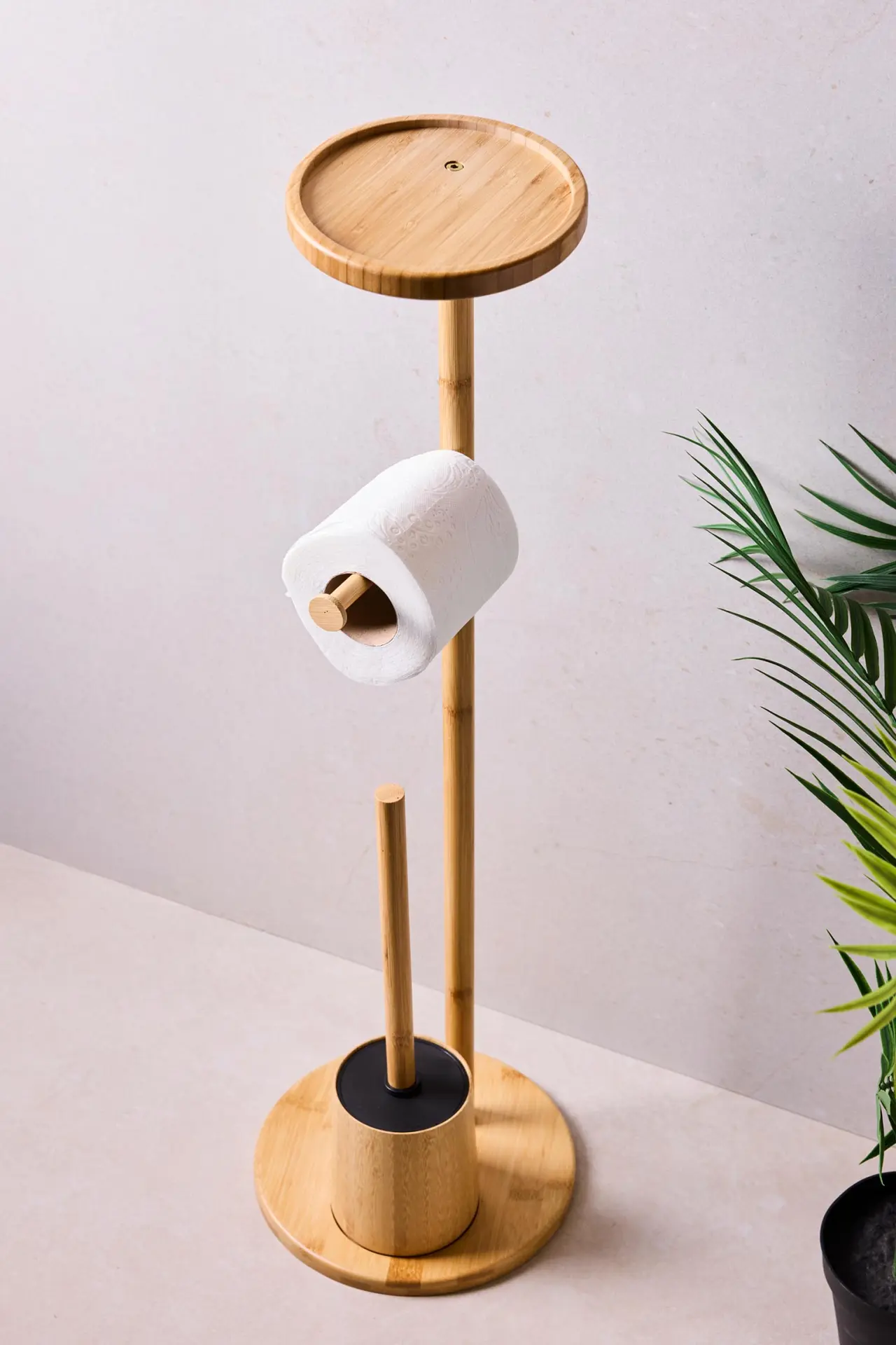Perotti Soho Bamboo Ayaklı WC Fırçası ve Kağıtlık Seti