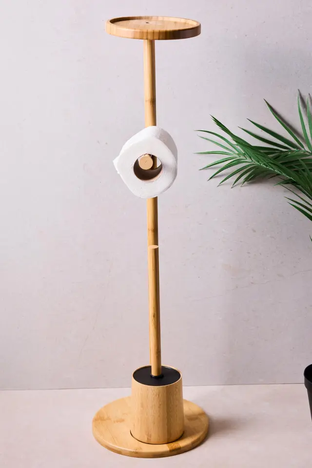 Perotti Soho Bamboo Ayaklı WC Fırçası ve Kağıtlık Seti