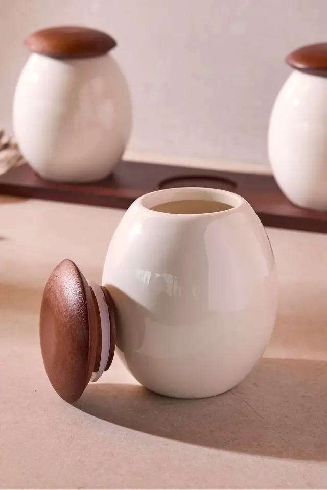 Perotti Roco Porselen 3'lü Baharatlık Seti Ergonomik Tasarım Çok Amaçlı Mutfak Organizeri