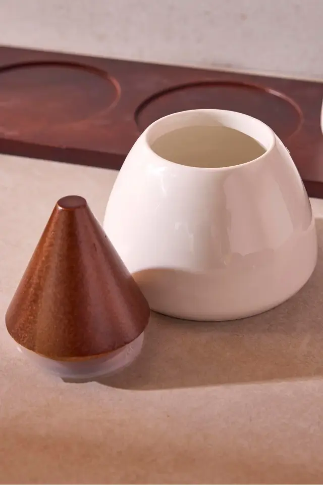 Perotti Sharp Porselen 3'lü Baharatlık Seti Ergonomik Tasarım Çok Amaçlı Mutfak Organizeri