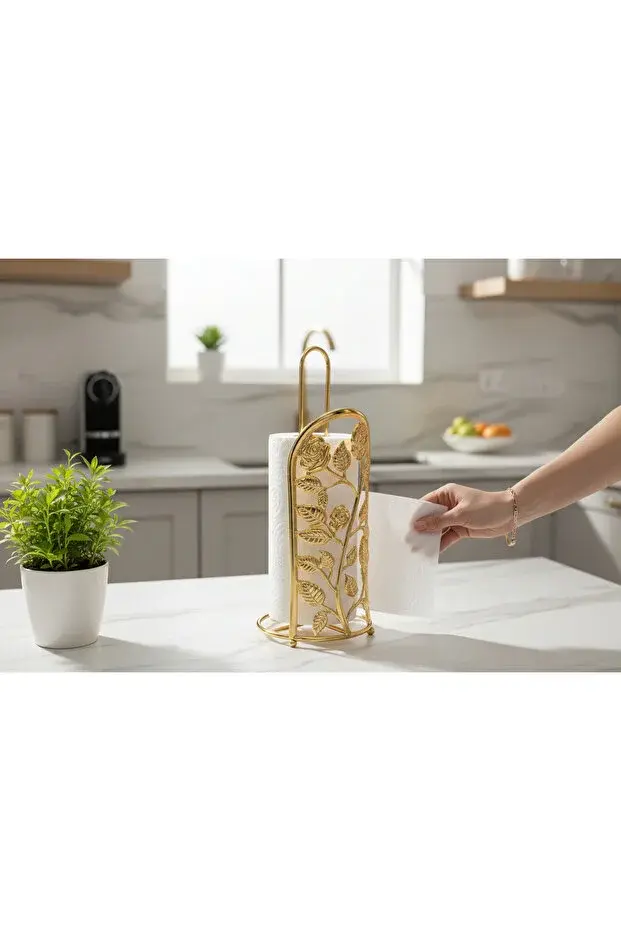 Gold Kaplama Metal Havlu Kağıt Asacağı
