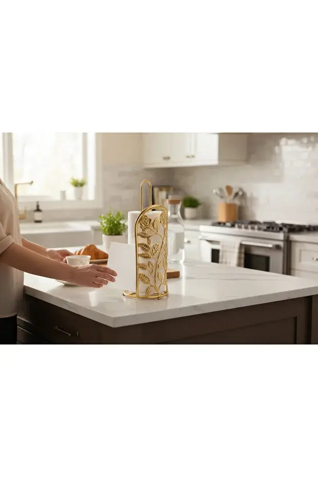 Gold Kaplama Metal Havlu Kağıt Asacağı