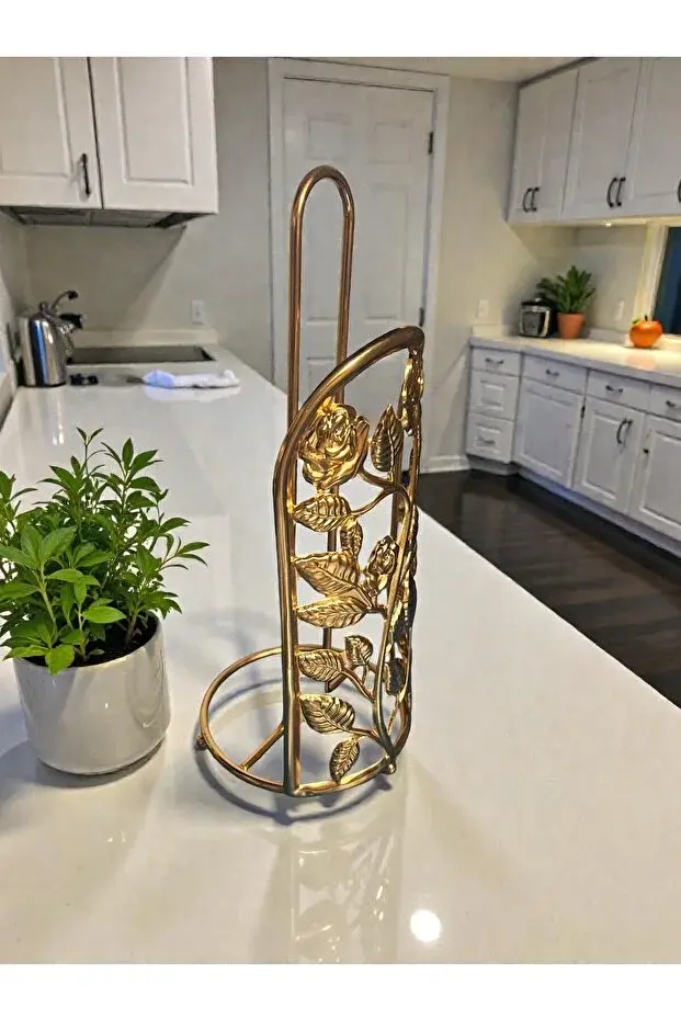 Gold Kaplama Metal Havlu Kağıt Asacağı