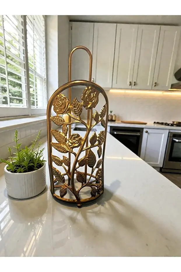 Gold Kaplama Metal Havlu Kağıt Asacağı