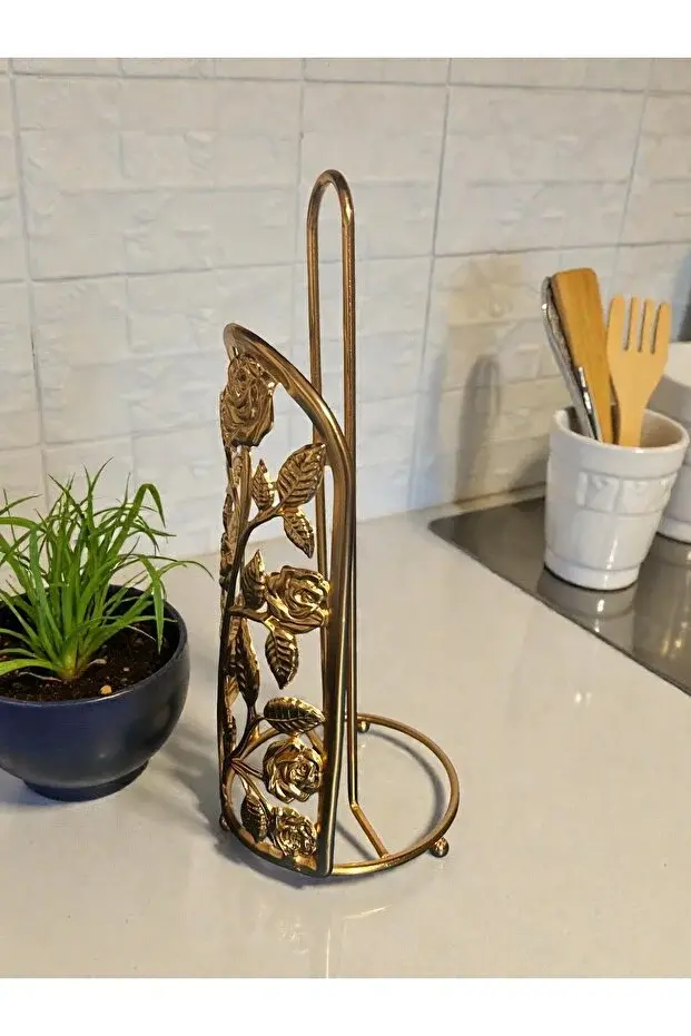 Gold Kaplama Metal Havlu Kağıt Asacağı
