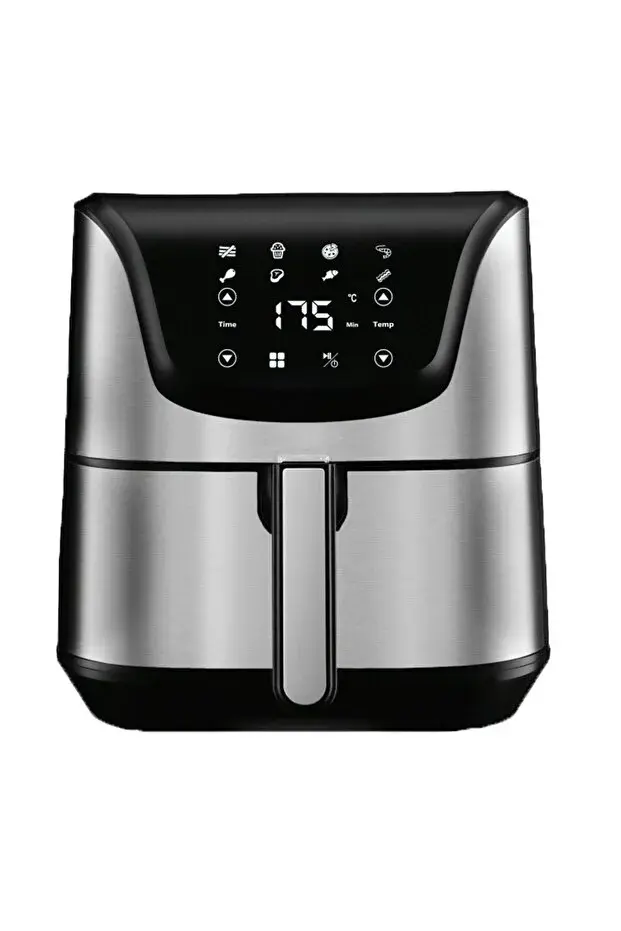 RİVO HOME DECOR Arow Favor 5.5 Litre Inox Airfryer Yağsız Fritöz 1700W Dokunmatik Led Ekranlı Baharatlık&Lokumluk HEDİYELİ