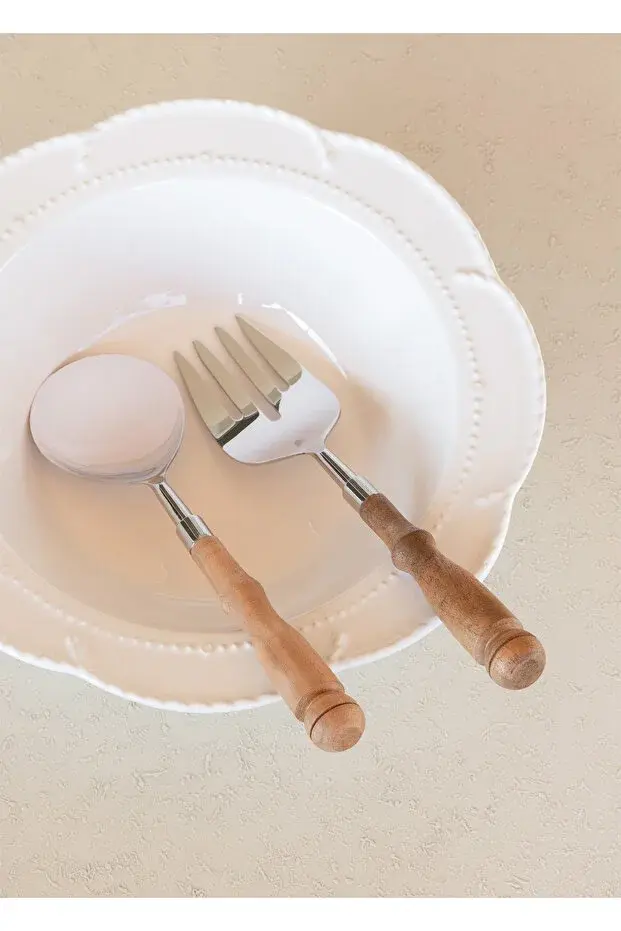 The Mia Woody Salata Servis Takımı 2 Parça