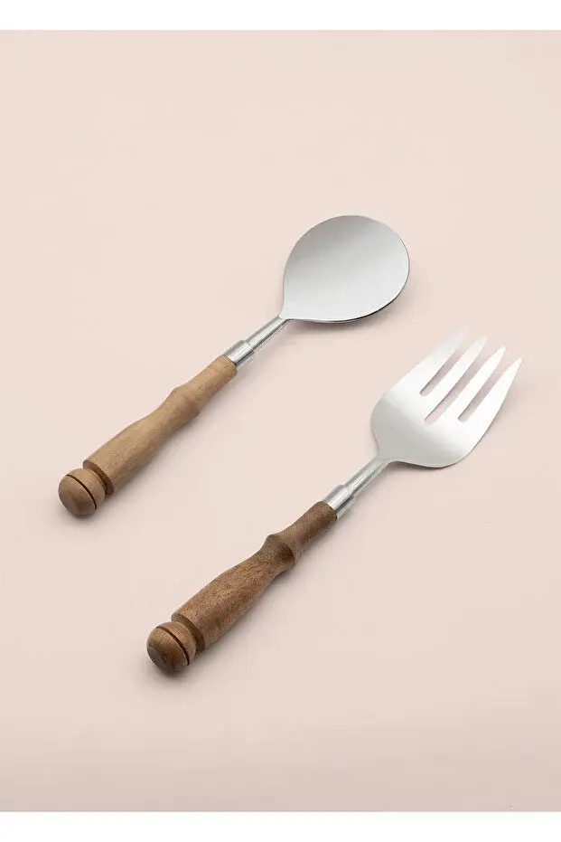 The Mia Woody Salata Servis Takımı 2 Parça