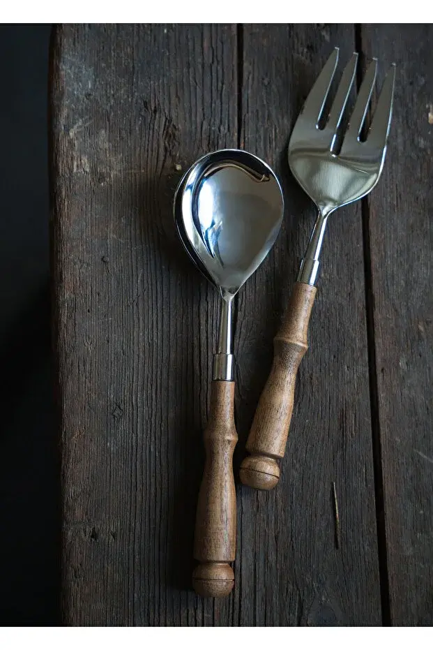 The Mia Woody Salata Servis Takımı 2 Parça